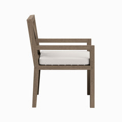 Northlake Weathered Gray/White Outdoor Patio Teak Dining Armchair - Ornate Home
