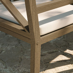 Northlake Weathered Gray/White Outdoor Patio Teak Dining Armchair - Ornate Home