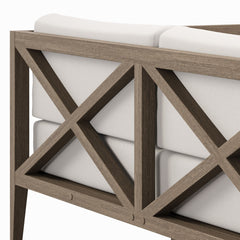 Northlake Weathered Gray/White Outdoor Patio Teak Loveseat - Ornate Home