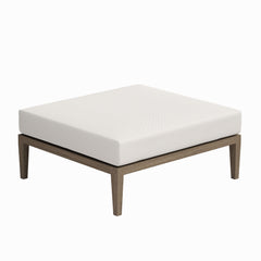 Northlake Weathered Gray/White Outdoor Patio Teak Ottoman - Ornate Home