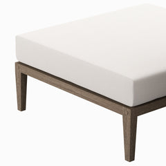 Northlake Weathered Gray/White Outdoor Patio Teak Ottoman - Ornate Home