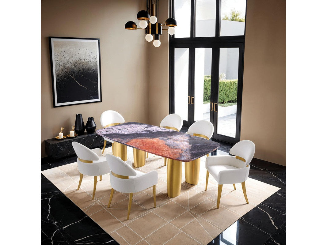 Northolt Black/Gray/Matte Gold 5 Pc. Dining Table Set - Ornate Home
