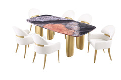 Northolt Black/Gray/Matte Gold 7 Pc. Dining Table Set - Ornate Home