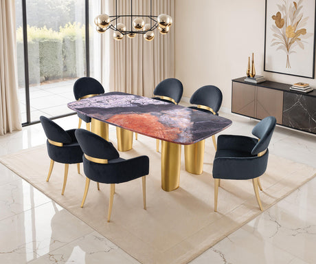 Northolt Black/Gray/Matte Gold 7 Pc. Dining Table Set - Ornate Home