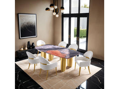 Northolt Black/Gray/Matte Gold Dining Table - Ornate Home
