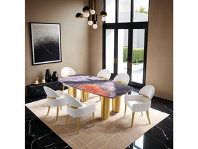 Northolt Black/Gray/Matte Gold Dining Table - Ornate Home