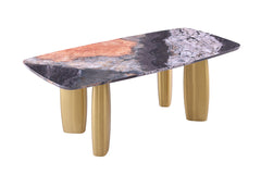 Northolt Black/Gray/Matte Gold Dining Table - Ornate Home