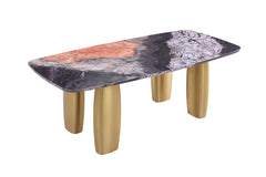 Northolt Black/Gray/Matte Gold Dining Table - Ornate Home