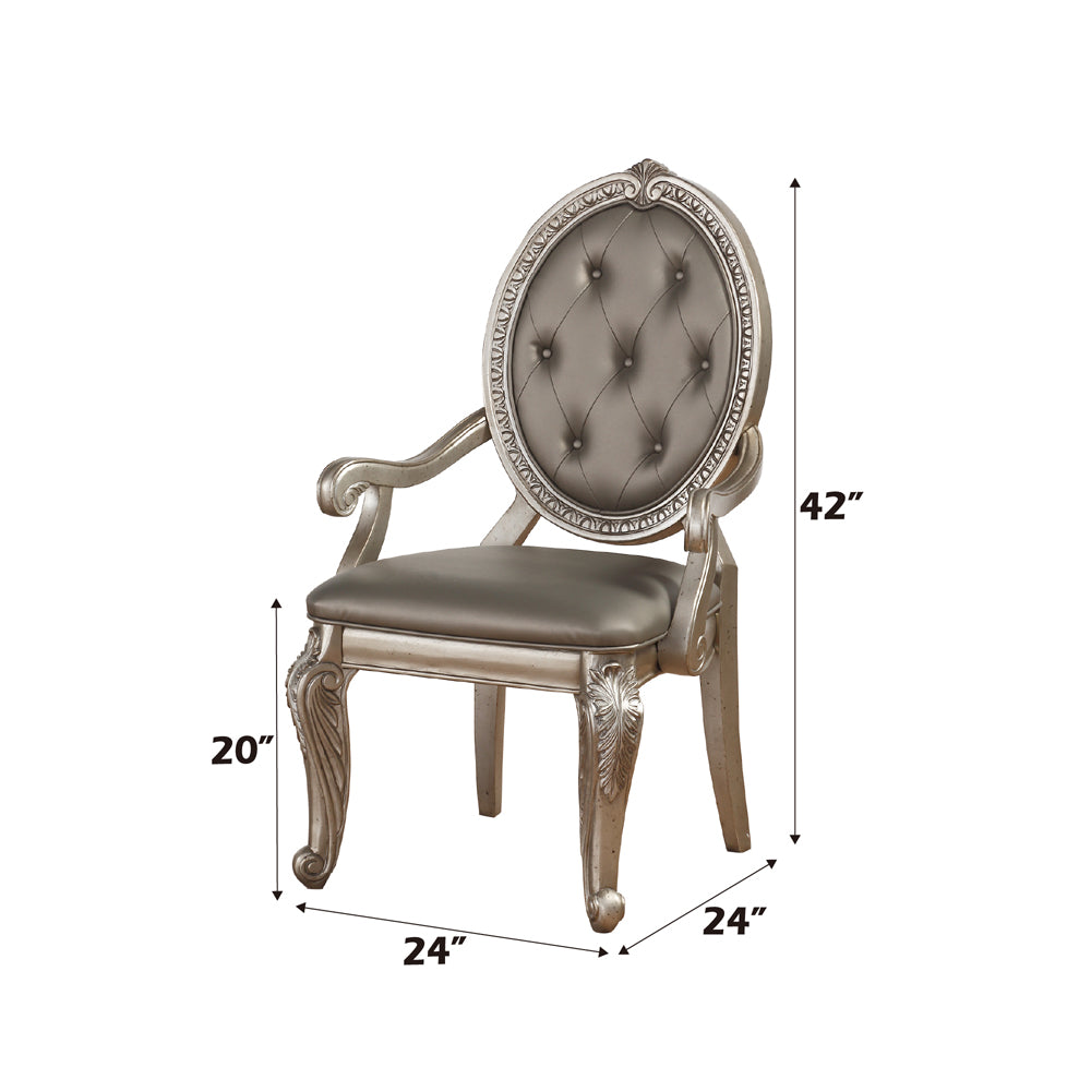 Northville Antique Silver Arm Chair - Ornate Home