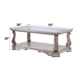 Northville Antique Silver & Clear Glass Coffee Table - Ornate Home