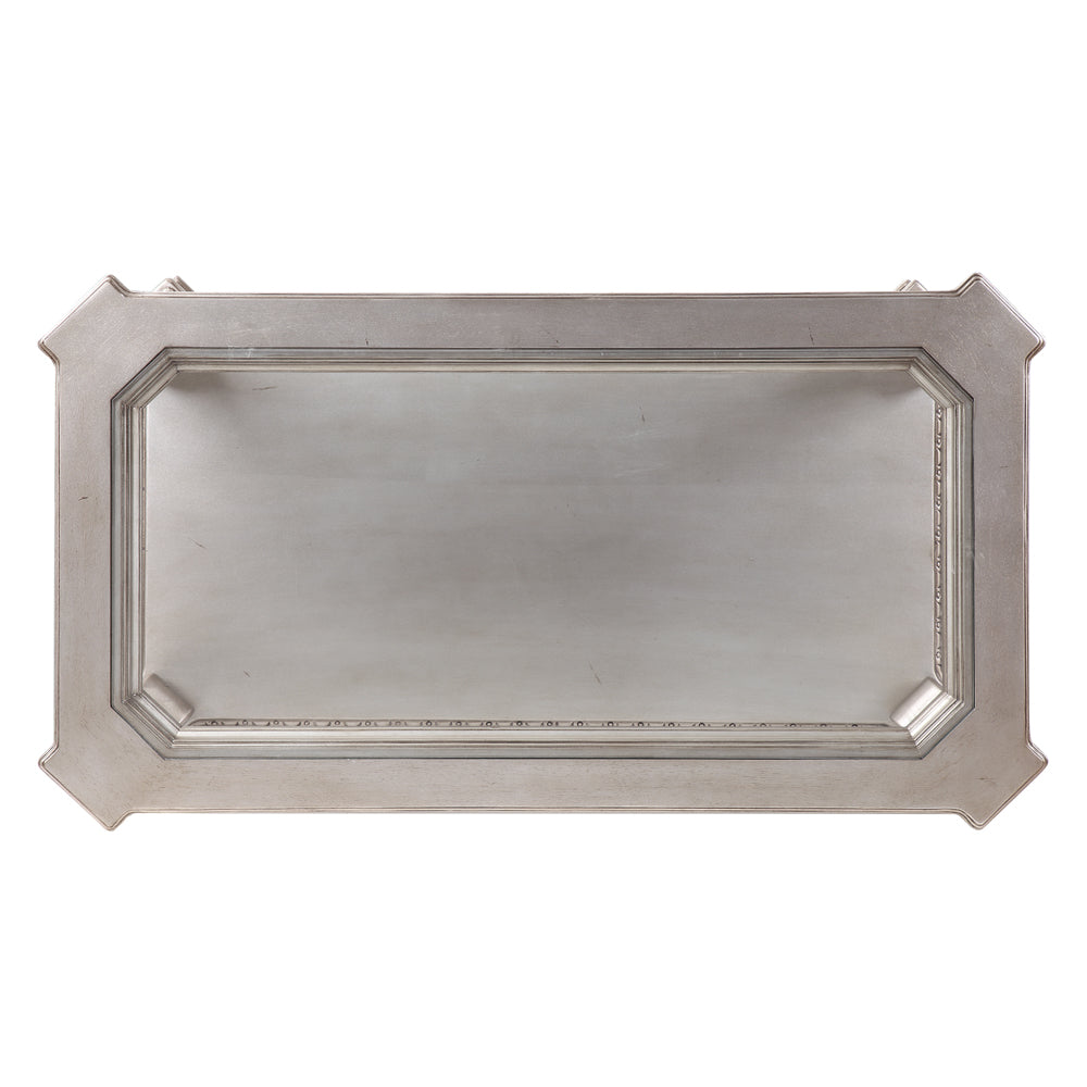 Northville Antique Silver & Clear Glass Coffee Table - Ornate Home