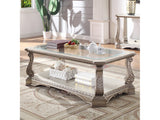 Northville Antique Silver & Clear Glass Coffee Table - Ornate Home