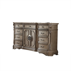 Northville Antique Silver & Wood Top Dresser - Ornate Home