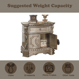 Northville Antique Silver & Wood Top Nightstand - Ornate Home