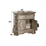 Northville Antique Silver & Wood Top Nightstand - Ornate Home