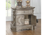 Northville Antique Silver & Wood Top Nightstand - Ornate Home