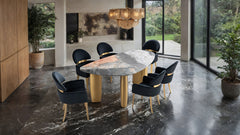 Northwich Black/Gray/Matte Gold 7 Pc. Dining Table Set - Ornate Home