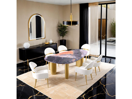 Northwich Black/Gray/Matte Gold Dining Table - Ornate Home