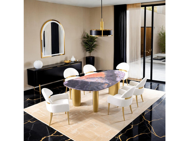 Northwich Black/Gray/Matte Gold Dining Table - Ornate Home