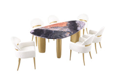 Northwich Black/Gray/Matte Gold Dining Table - Ornate Home