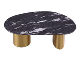 Northwich Black/Gray/Matte Gold Oval Coffee Table - Ornate Home