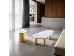 Northwich White/Matte Gold Coffee Table - Ornate Home