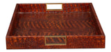 Norton Brown Leather Tray - Ornate Home