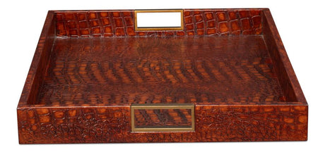 Norton Brown Leather Tray - Ornate Home