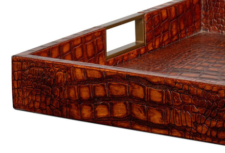 Norton Brown Leather Tray - Ornate Home