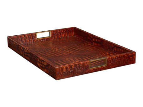 Norton Brown Leather Tray - Ornate Home