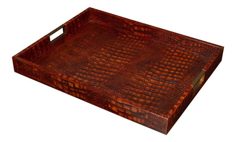 Norton Brown Leather Tray - Ornate Home