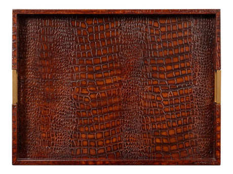 Norton Brown Leather Tray - Ornate Home