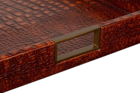 Norton Brown Leather Tray - Ornate Home