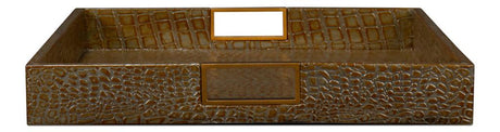 Norton Green Leather Tray - Ornate Home