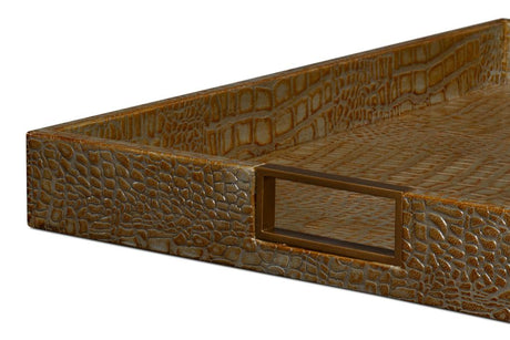 Norton Green Leather Tray - Ornate Home