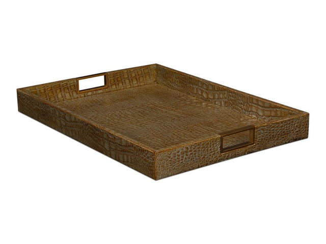 Norton Green Leather Tray - Ornate Home