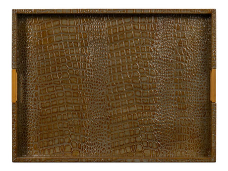 Norton Green Leather Tray - Ornate Home