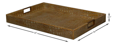 Norton Green Leather Tray - Ornate Home
