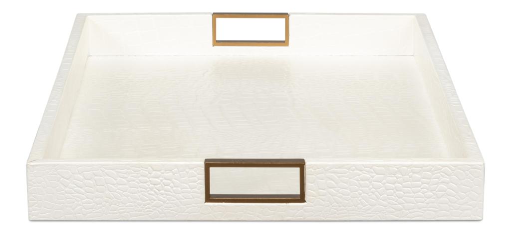 Norton Ivory Leather Tray - Ornate Home
