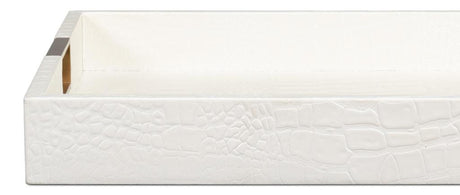Norton Ivory Leather Tray - Ornate Home