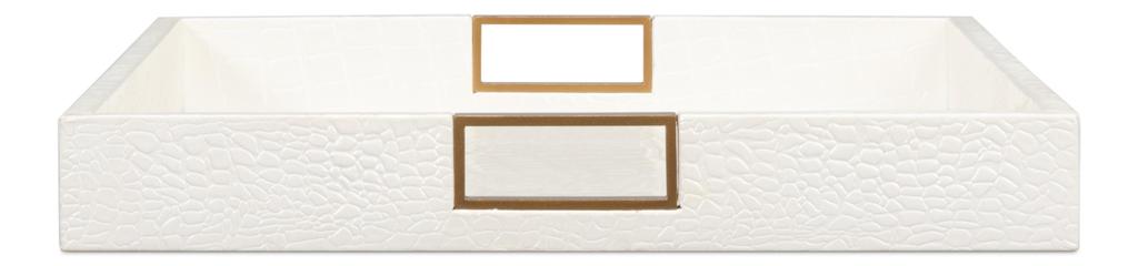 Norton Ivory Leather Tray - Ornate Home