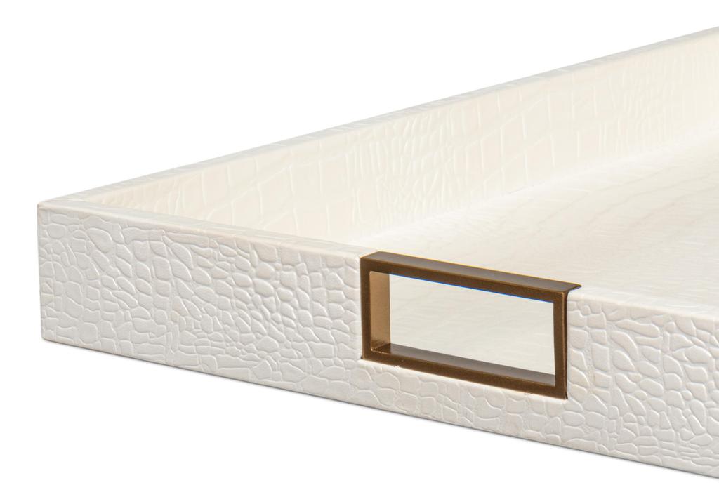 Norton Ivory Leather Tray - Ornate Home