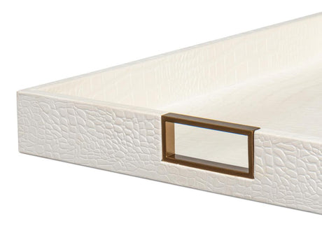 Norton Ivory Leather Tray - Ornate Home