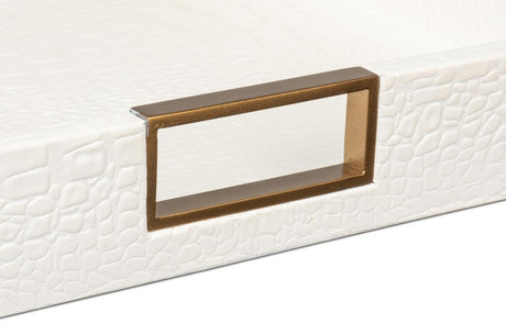 Norton Ivory Leather Tray - Ornate Home