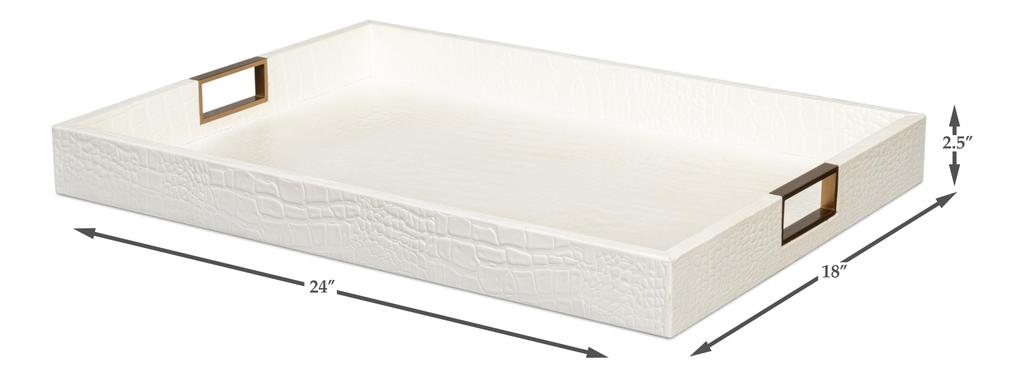 Norton Ivory Leather Tray - Ornate Home