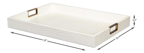 Norton Ivory Leather Tray - Ornate Home