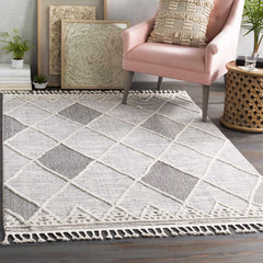 Norvelt High/Low Pile Rug with Tassels - Ornate Home