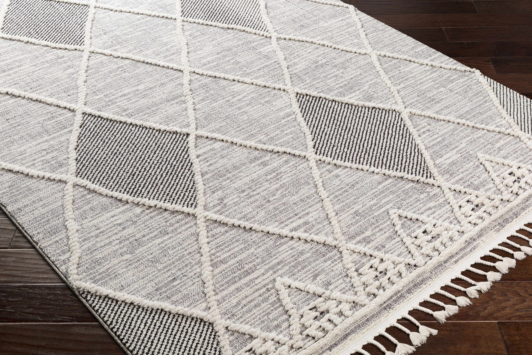 Norvelt High/Low Pile Rug with Tassels - Ornate Home
