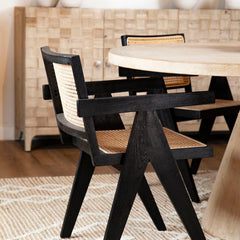 Norwich Black/Natural Dining Chair - Ornate Home
