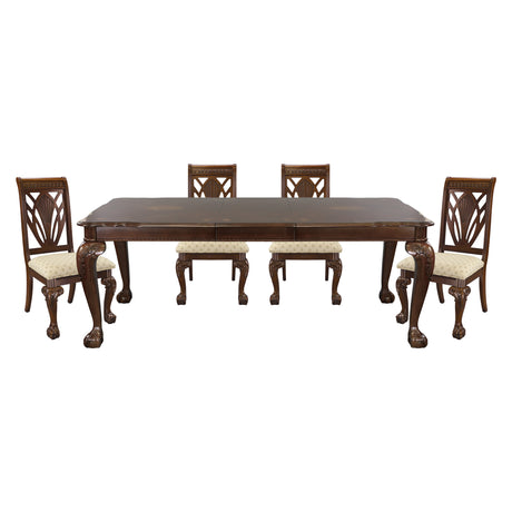 Norwich Dark Cherry 5-piece Dinig Table Set - Ornate Home